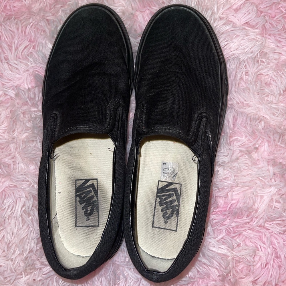 All Black Slip On Vans